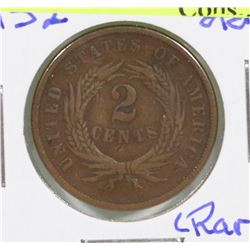 1867 USA 2 CENT COIN.