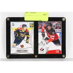 2 FRAMED CONNOR MCDAVID HOCKEY CARDS.