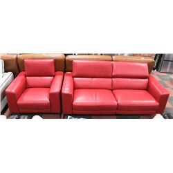 NEW RED GENUINE LEATHER ELECTRIC RECLINING