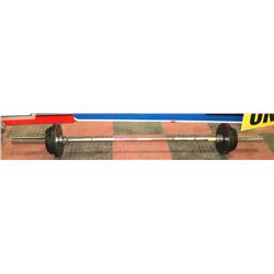 WEIGHT BAR WITH 85LBS OF WEIGHT, NO END CLAMPS