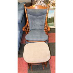 MAPLE ROCKING CHAIR AND OTTOMAN