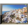 Image 1 : LARGE 55"X39.5" SCENIC GREECE CANVAS ART.