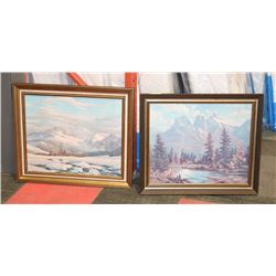 PAIR OF FRAMED SCENIC PAINTING PRINTS, BOTH HAVE