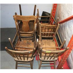 LOT OF 8 ANTIQUE WOOD CHAIRS