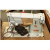Image 2 : SINGER SEWING MACHINE WITH CABINET AND STOOL.
