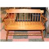 Image 1 : WOODEN 2 SEATER HALLWAY BENCH.