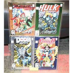 LOT OF 4 2099 METALLIC MARVEL COMIC BOOKS INCL
