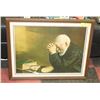Image 1 : FRAMED MAN PRAYING PAINTING PRINT.