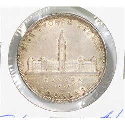 1939 CANADA ROYAL VISIT COMMEMORATIVE SILVER $1
