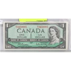 GEM UNC 1954 CANADIAN $1 BILL