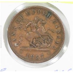1857 BANK OF UPPER CANADA  ONE PENNY