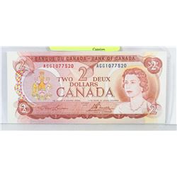 GEM UNC 1974 CANADIAN $2 BILL