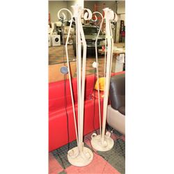 PAIR OF CREAM AND TAN TEXTURED FLOOR LAMPS 69"