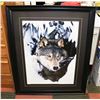 Image 1 : LARGE WOOD FRAMED WOLF PICTURE