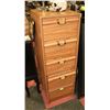 Image 1 : TALL WOOD 5 DRAWER DRESSER (16"X21"47").