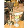 Image 1 : PAIR OF SILVER STYLE DECORATIVE VASE AND CHALICE.