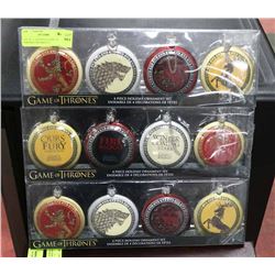 LOT OF 12 ASSORTED GAME OF THRONES ORNAMENTS