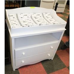 NEW BABY CHANGE TABLE WITH 2 DRAWERS, STORAGE