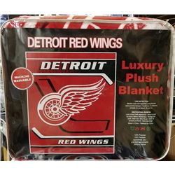 NEW! "DETROIT RED WINGS" LUXURY PLUSH BLANKET