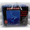 Image 1 : NEW! "DOLPHINS" LUXURY PLUSH BLANKET (QUEEN)