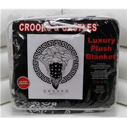 NEW! "CROOKS & CASTLES" LUXURY PLUSH BLANKET-QUE