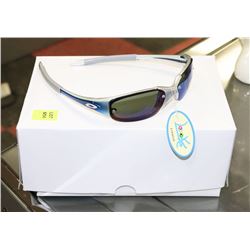 SILVER AND BLUE OAKLEY STYLED SUNGLASSES