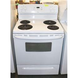 KENMORE WHITE STOVE. 30"X25"X37".