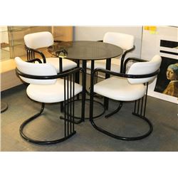 MODERN TINTED GLASS APARTMENT DINING TABLE AND