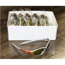 SILVER AND ORANGE OAKLEY STYLED SUNGLASSES