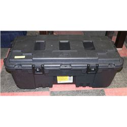 HEAVY DUTY PLANO BLACK STORAGE TRUNK