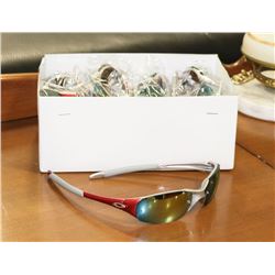 SILVER AND RED OAKLEY STYLED SUNGLASSES