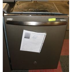 GE BUILT IN TUB DISHWASHER WITH HIDDEN CONTROLS.