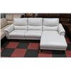Image 1 : NEW OFF WHITE LEATHER ELECTRIC RECLINING SOFA WITH