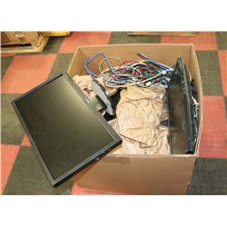 XL BOX FILLED WITH MONITORS, COMPUTER ACCESSORIES