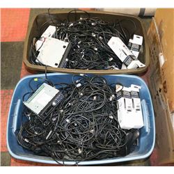 2 TOTES OF CAT 5 CABLES, SATTELITE RADIO, TRUCK