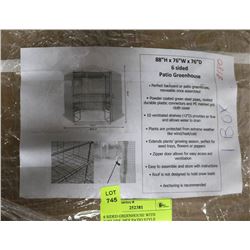 6 SIDED GREEN HOUSE WITH SHELVES