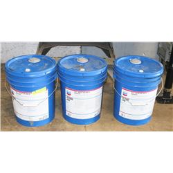 LOT OF THREE 5 GALLON PAILS OF OIL DELO 400XLE