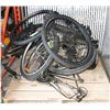 Image 1 : PALLET OF BIKE FRAMES, TIRES, AND PARTS INCL GEAR