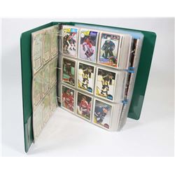 BINDER OF OVER 450 OPEECHEE HOCKEY CARDS 1982-1989