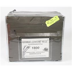 BAMBOO QUEEN SIZE DARK GREY COMFORT PLUS 1800
