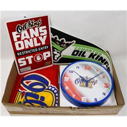 FLAT OF EDMONTON OIL KING ITEMS.