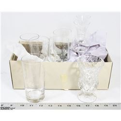 BOX OF ASSORTED CRYSTAL & GLASS