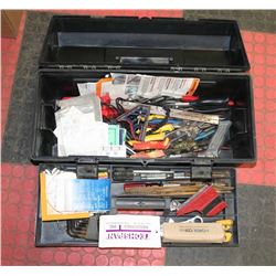 BLACK TOOL BOX WITH ELECTRICAL TOOLS