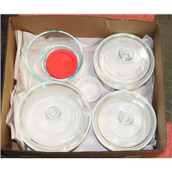 BOX W/3 CORNINGWARE COOKWARE WITH