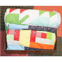 BOX W/2 VINTAGE QUEEN SIZE, HAND MADE