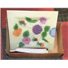 Image 1 : ART GLASS PLATE (FLOWERS) 14"X14", ART GLASS BOT