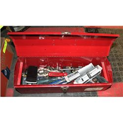RED TOOL BOX WITH TOOLS