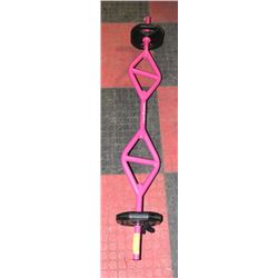 PINK T-GRIP BARBELL W/10 LBS. OF WEIGHTS -