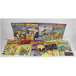 LOT OF 9 ASSORTED THE SIMPSONS COMICS