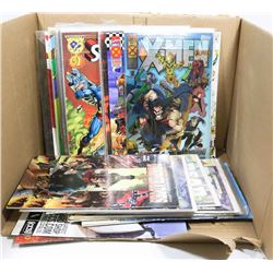 BOX OF COMICS INCL XMEN, DEADPOOL AND MORE.